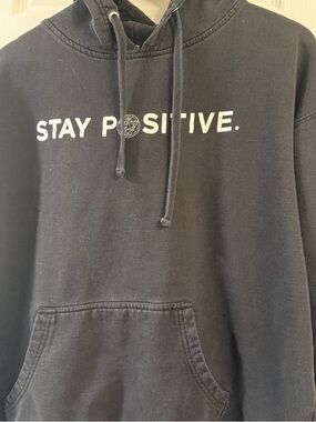 Black "STAY POSITIVE." Graphic Hoodie